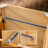 Three views of a bracket mounting slide