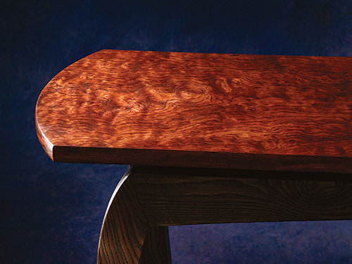 Waterfall sideboard tabletop made from bubinga