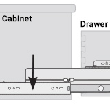 Diagram of cabinet member part of a drawer slide