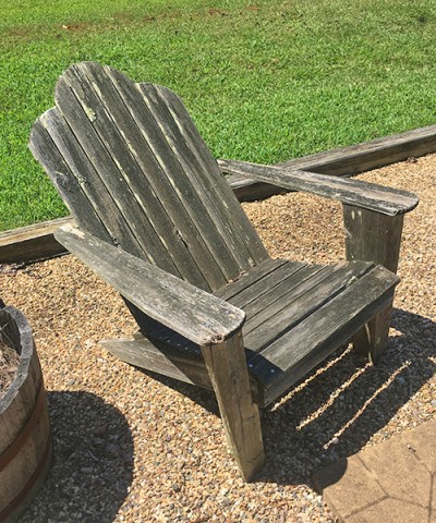 Unfinished adirondack chair made out of cedar