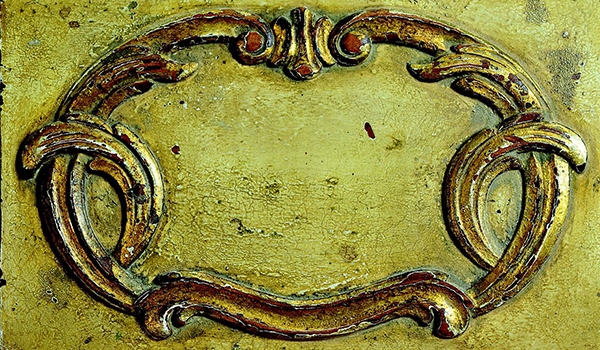 Close view of antique chalk paint finish