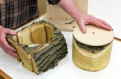 View of the bowl blank cut from a natural edge log