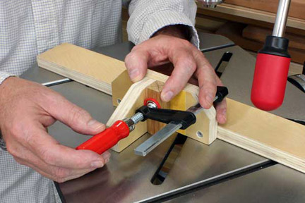 Clamping a black into vertical alignment jig