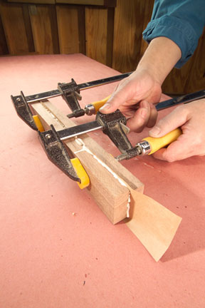 Two blanks glued together with a paper divider