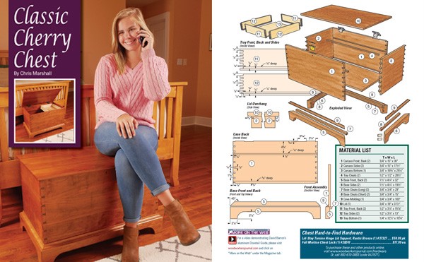 Cherry chest plan layout and drawings