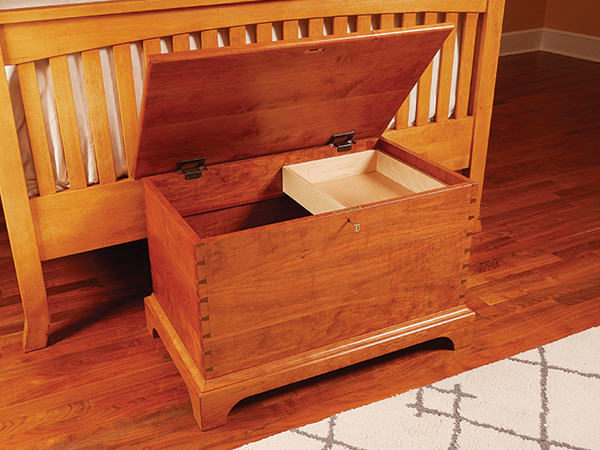 Classic cherry wood storage chest