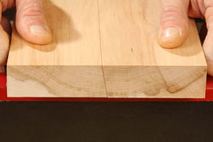 Closer look at matching up end grain patterns before glue-up