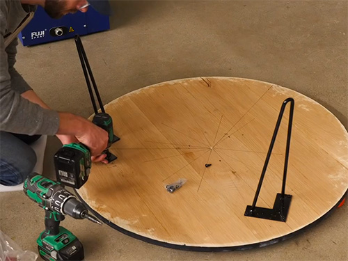 Building a coffee table with hair pin style legs