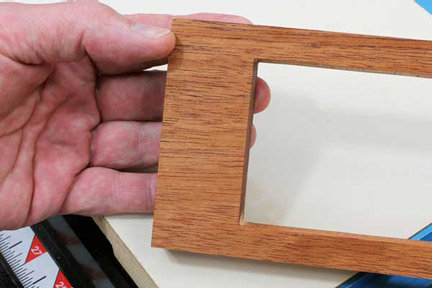 Completed glue-up of drawer box front frame