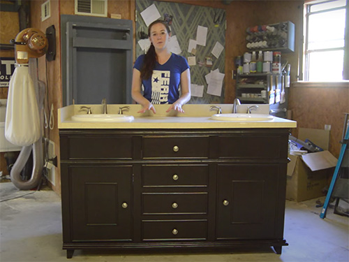 April Wilkerson's completed two sink bathroom vanity project