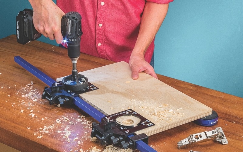 concealed hinge drilling system