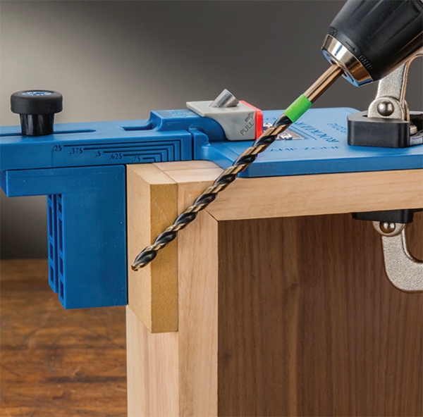 corner key dowel jig and drill bit