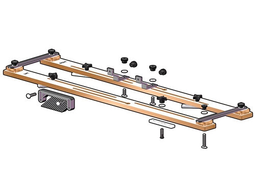 Diagram of the parts of a cove cutting jig