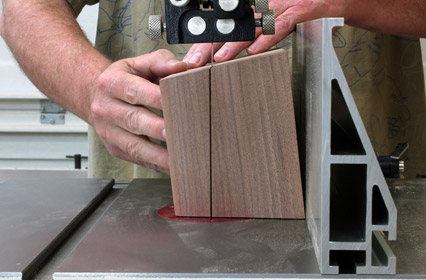 Using band saw to cut lid for continuous grain box