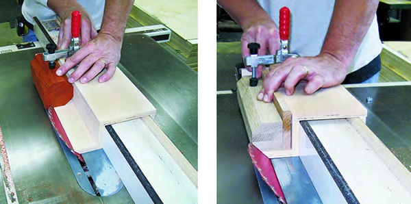 cutting bevels on Kubb pieces with a table saw
