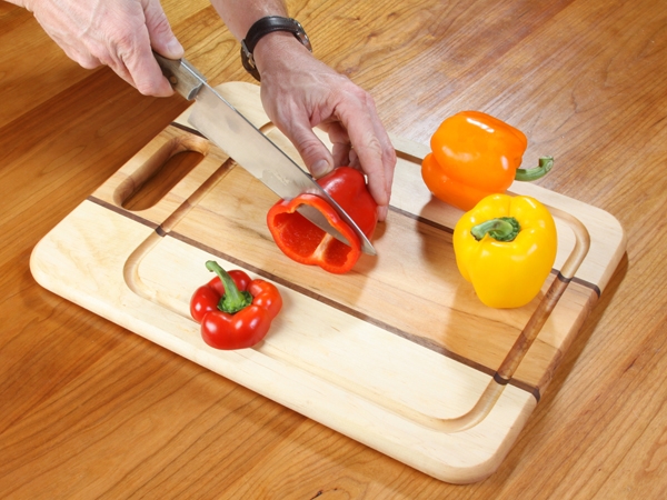 Using a shop made and finished cutting board