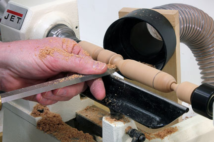 Using pattern to turn parts of spindle