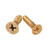 Woodworking screws with a brass finish