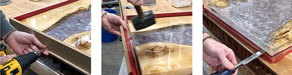 Taking epoxy mold apart and removing table