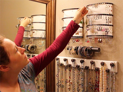 Three options for hanging jewelry