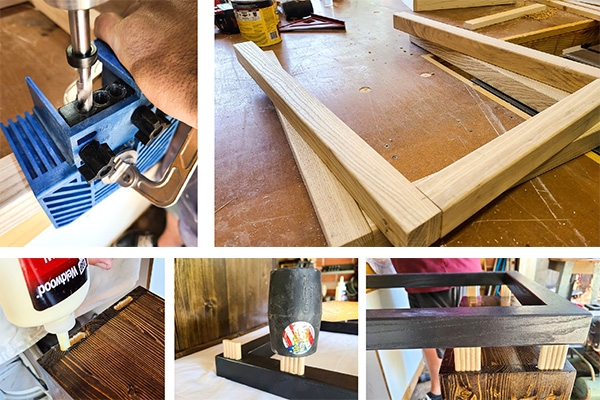 beadlock joinery used to assemble the bench