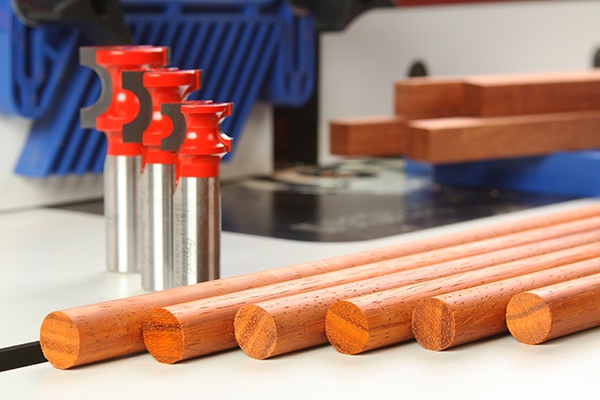 Example of dowels cut by a half-round router bit