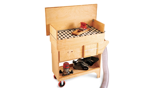 Workshop cart for clean sanding