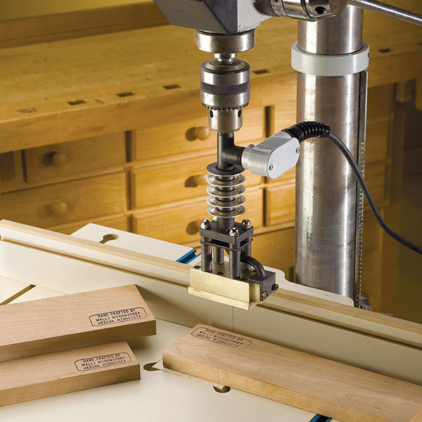 drill press mounted branding iron