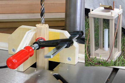 Example of candle lantern made using a vertical alignment jig