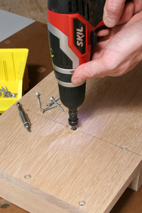 Using countersink bit to cut pilot holes