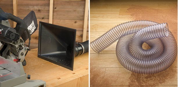 dust collection table saw hood and dust collection flexible hose