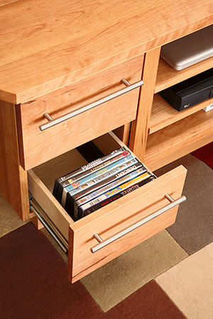 Drawer for storing DVDs