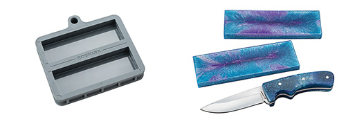 Knife handle mold and sample knife