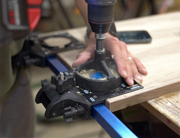 concealed hinge drilling system