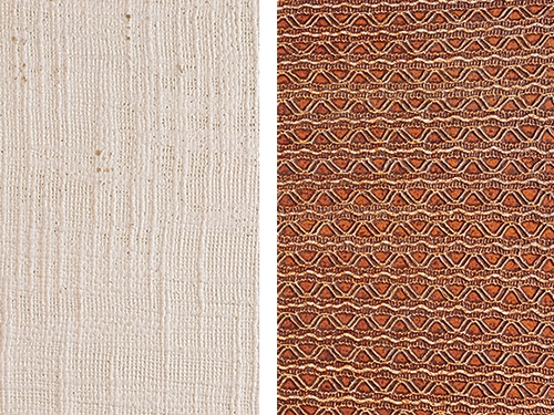Example of two different textures of a linen wood finish