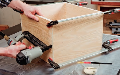 joining rabbet joints with pin nail fasteners
