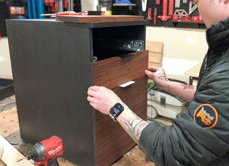 attaching drawer faces to file cabinet drawers