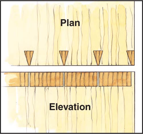 Drawing of smaller and finer lined dovetail pins