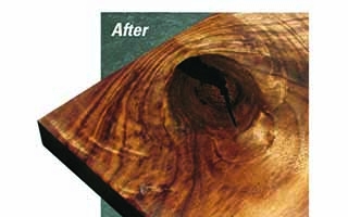 what wood looks like after filling holes with epoxy filler