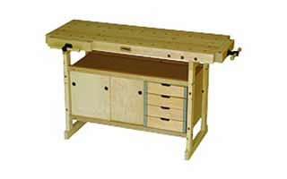 Shopmade workbench with drawers