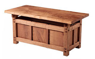 Uncarved Southwestern entry bench