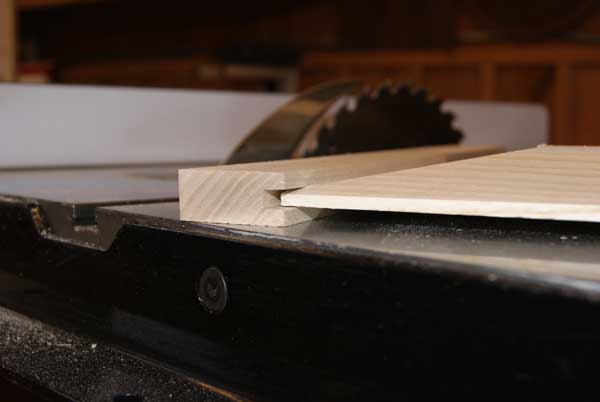 Test fitting raised panel in door frame