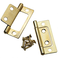 Flat leaf-style no-mortise hinge