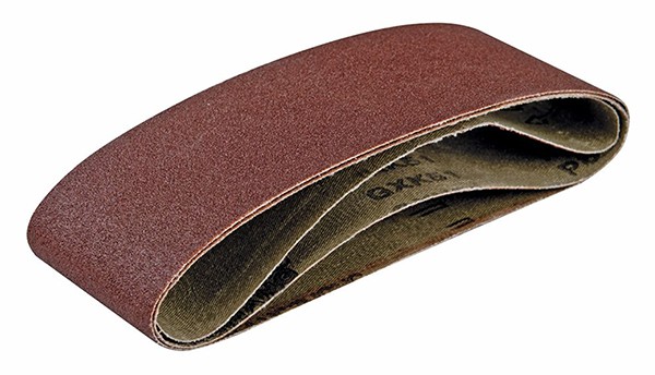 Sanding belt that has been folded for storage