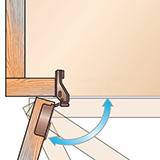 Diagram of a free swinging hinge