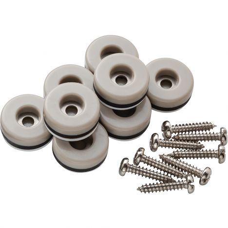 Set of eight 7/8-inch screw-on glides
