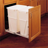 Pull-out storage for an under the counter garbage can