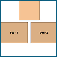 Diagram of half overlay hinge joinery