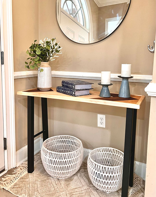 herringbone pattern entry table
