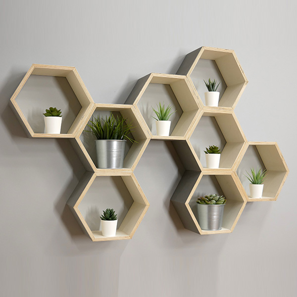 hexagon floating shelf